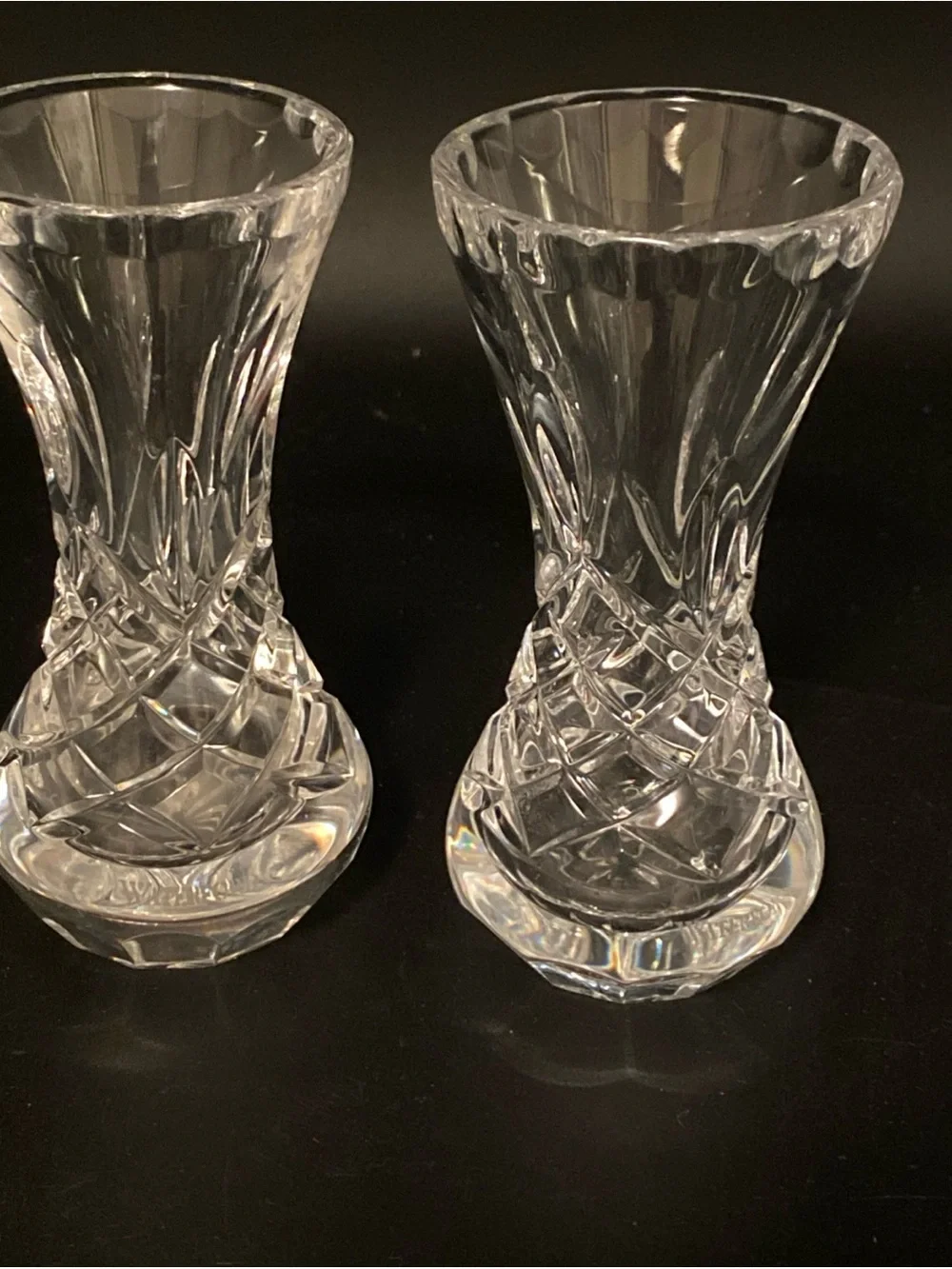 Waterford Crystal Bud Vases - Set of 2- Lismore Pattern- 4” tall